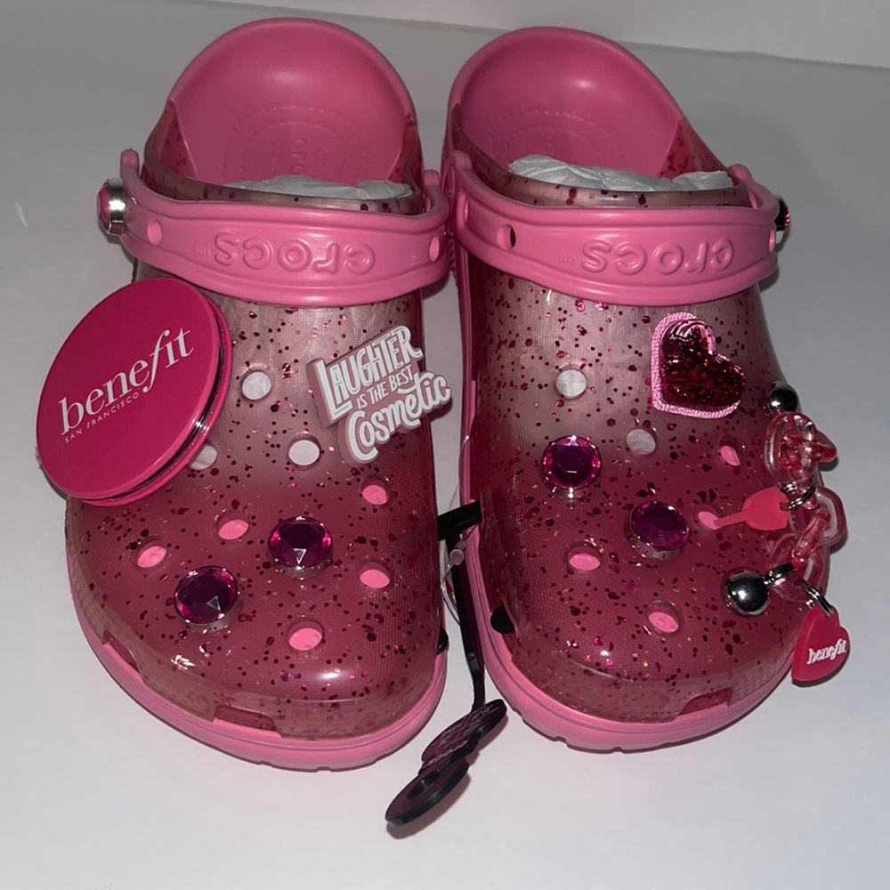 Limited edition Benefit Crocs